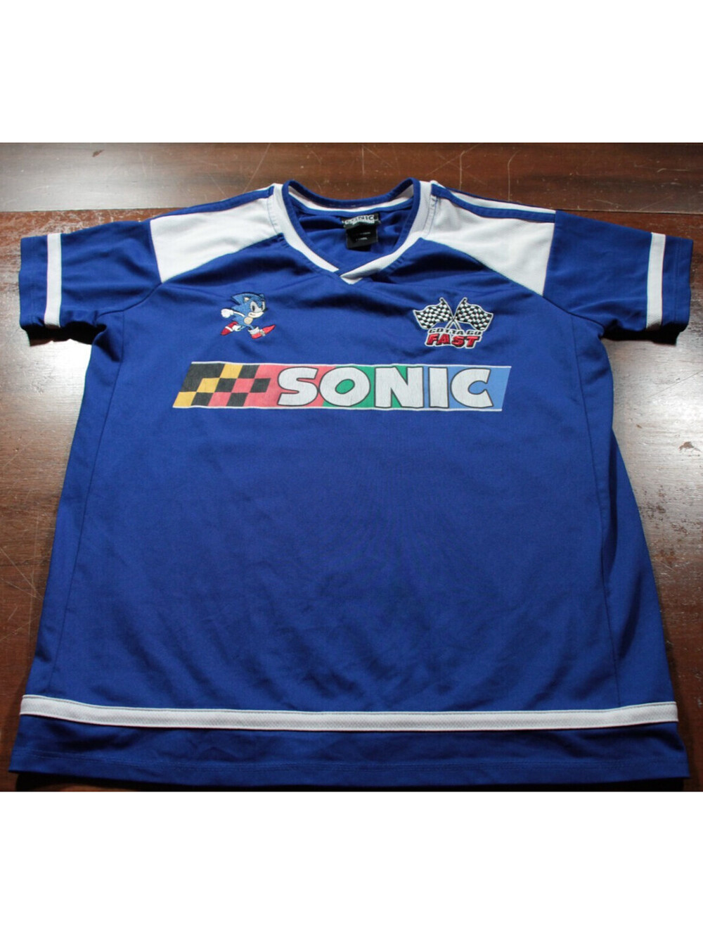 Vintage Sonic the Hedgehog Racing Jersey Youth XL Gotta Go Fast Sega